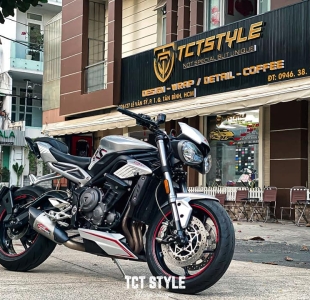 TRIUMPH STREET TRIPLE - DÁN ĐỔI MÀU BẠC